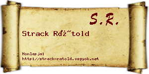 Strack Rátold névjegykártya